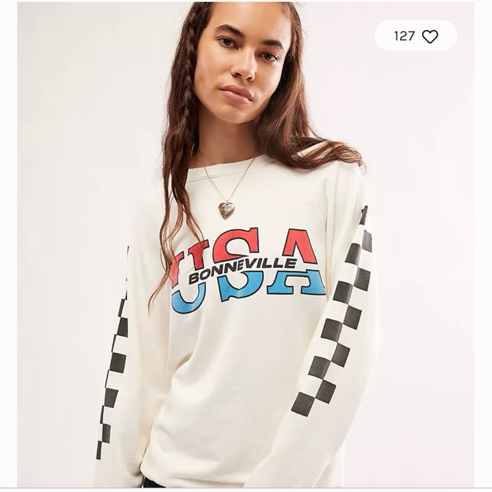 Free People Original Retro Brand USA Bonneville
Crew. Size Large. NWOT